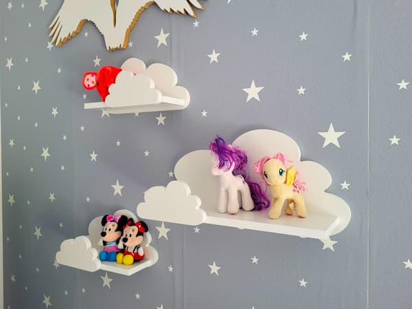 Cloud Shelves Set om 3 FANTASY EXTRA med galgar - Prestige