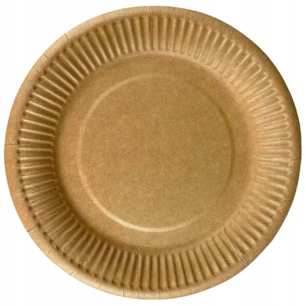 Engangspapptallerkener kraft 23 cm 100 stk