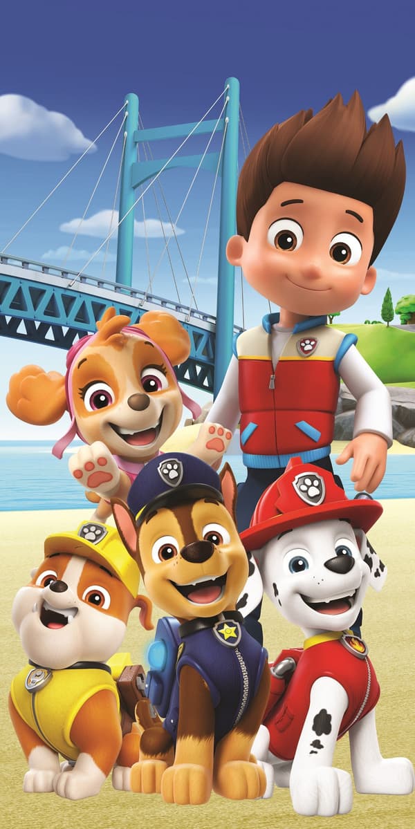 PAW PATROL SKYE BØRNEBAD OG STRANDHÅNDKLÆDE