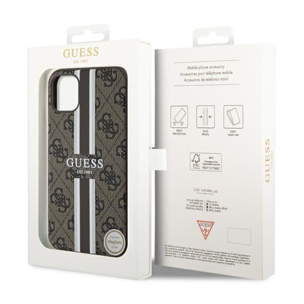 Guess 4G Printed Stripes MagSafe - iPhone 11 cover (brun)
