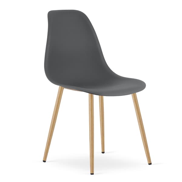 WAT stol mörkgrå / naturliga ben x 2