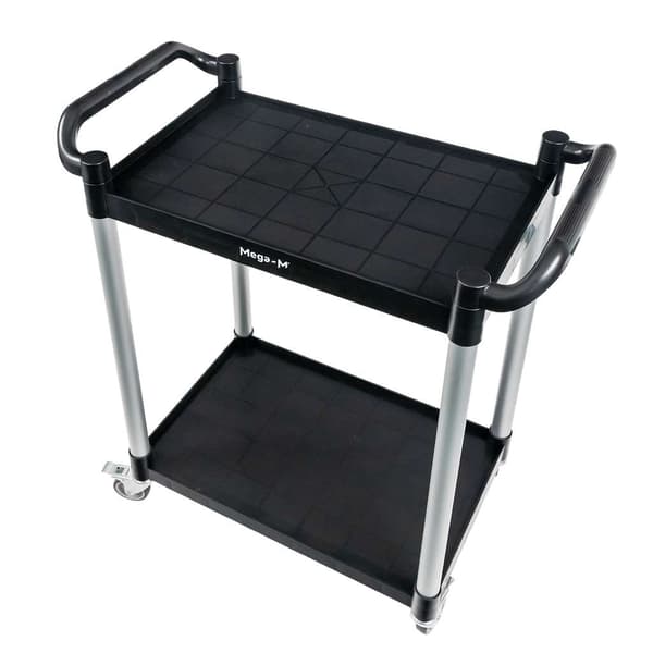 Mega-M servervogn 2-hyldestativ sort 80x40x95 cm