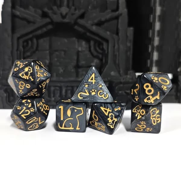 SORT FLØJLSPOSE RPG TERNINGER MØNTER POSE 11,5x10 CM