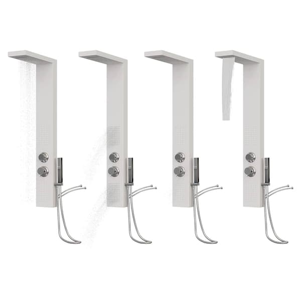 vidaXL brusepanel, aluminium, hvid