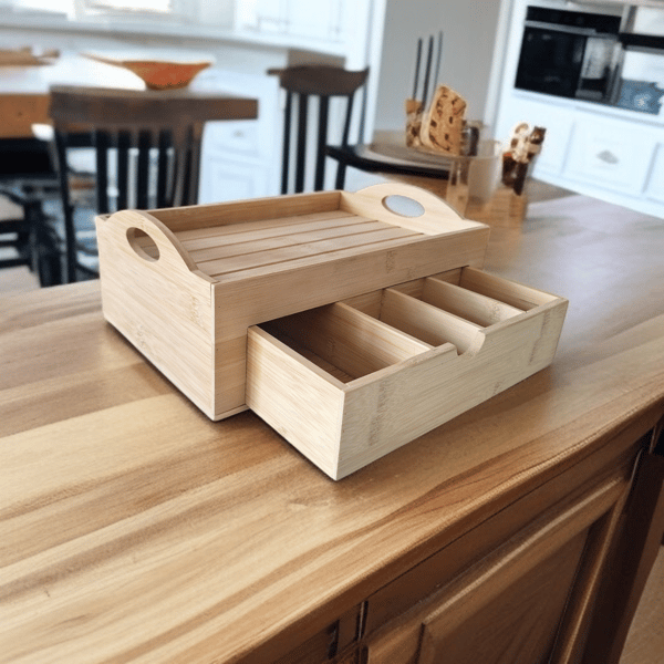 BAMBU-BOX ORGANIZER TRÅGBEHÅLLARE FÖR KOSMETIKAPRODUKTER 7 PR`EGRODY