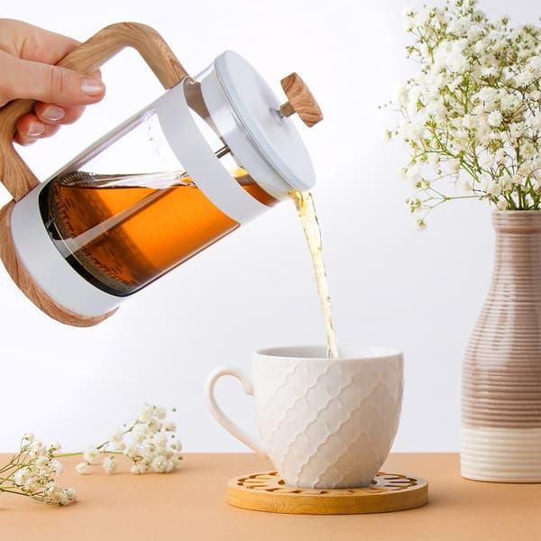 Stempelkande til kaffe og te i glas WHITELINE 400 ml