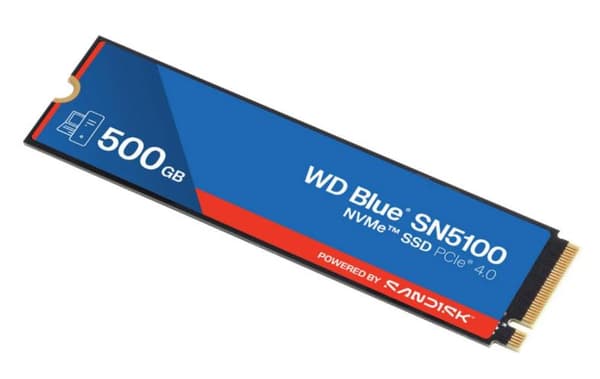 Sandisk WD Blue SN5100 SSD-disk 500 GB blå og rød