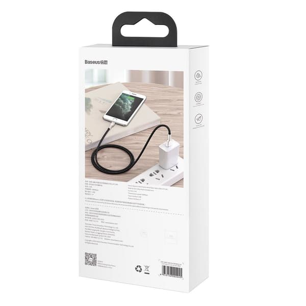 Baseus Cafule USB till Lightning-kabel, 2.4A, 1m (svart)