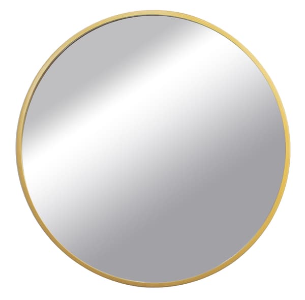Rund träspegel i loftstil 60 cm guld BD art