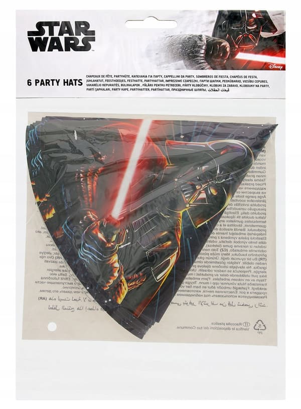 Star Wars Jedi födelsedagsmössor av papper, 6 st.