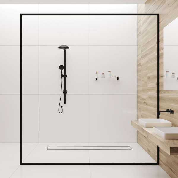 Duplex Standard 2i1 Lineært Afløb 100 cm Dobbeltsidet Krom