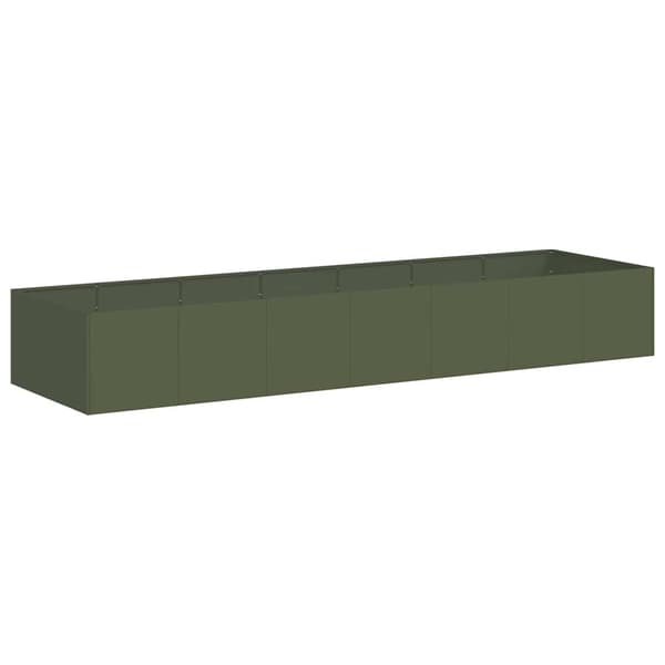 vidaXL Blomkruka olivgrön 280x80x40 cm stål