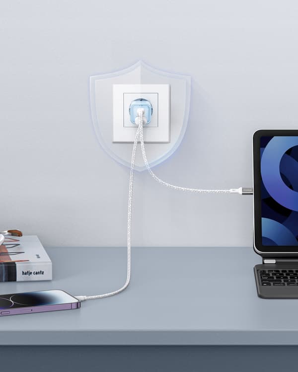 INNOSTYLE HURTIGOPLADER CUBE USB-C 35W USB TYPE C GAN II TIL SAMSUNG LED