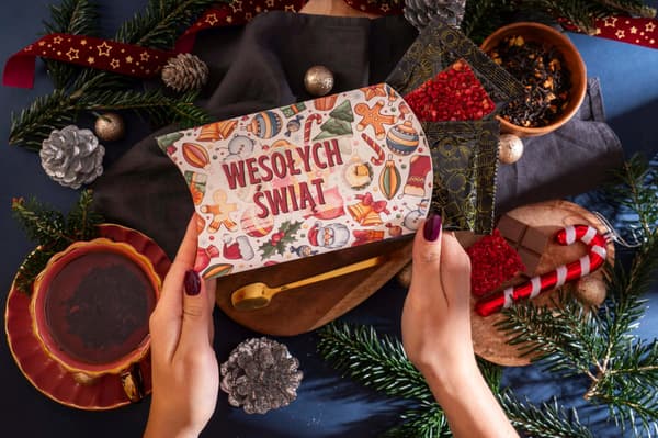 PRESENT FÖR HÖGTIDER gåva nikolaus set te kaffe choklad låda