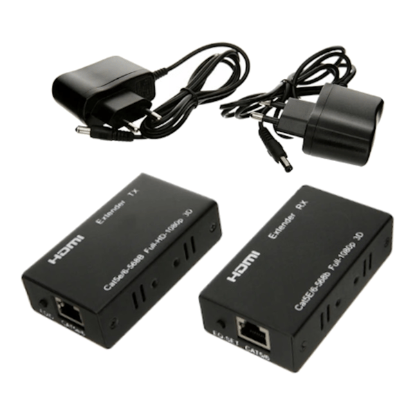 HDMI Extender 60m RX TX forlænger LAN RJ-45 CAT6 netværkskabel
