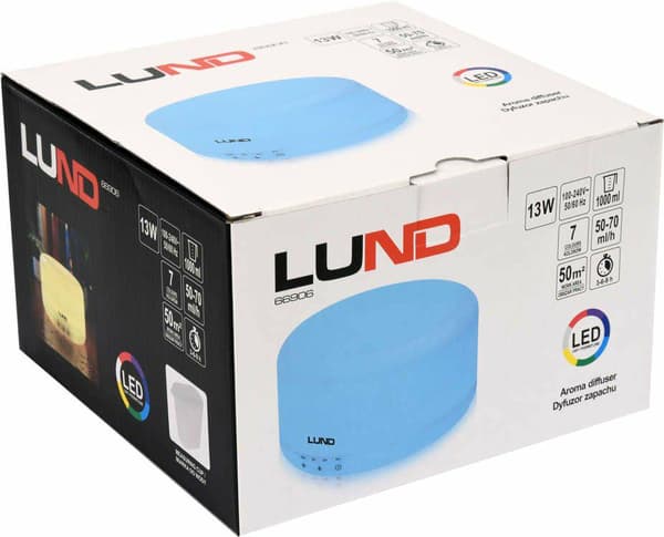 LUND LUFTFUKTARE AROMADIFFUSER 1000ml VIT MED FJÄRRKONTROLL