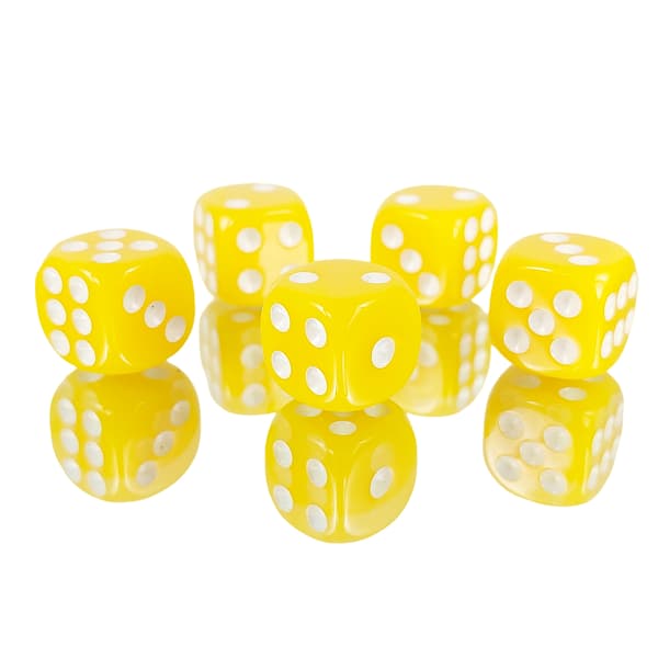 D6 1,6 cm RPG Gule Sekssidede Terninger