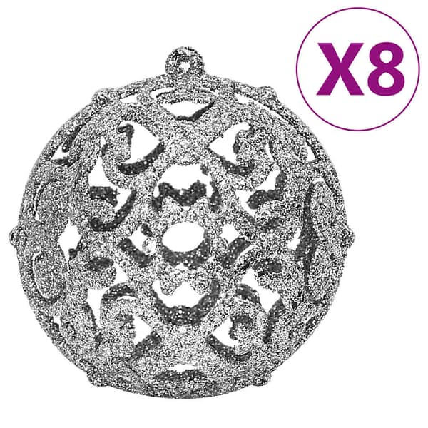 vidaXL 111-delars julgranskulor, silver, polystyren