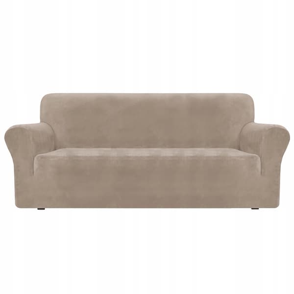Överdrag för 3-sits hörnsoffa i elastisk velour TESS ljus beige