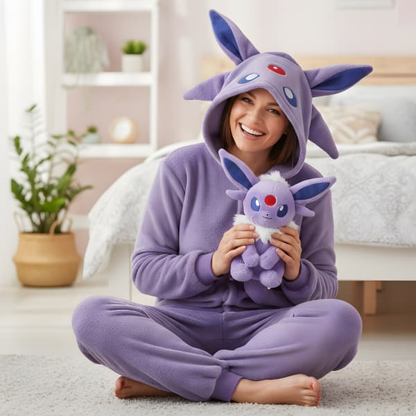 Kigurumi-pyjamaskostume til Pokémon Espeon, størrelse 155-165 cm