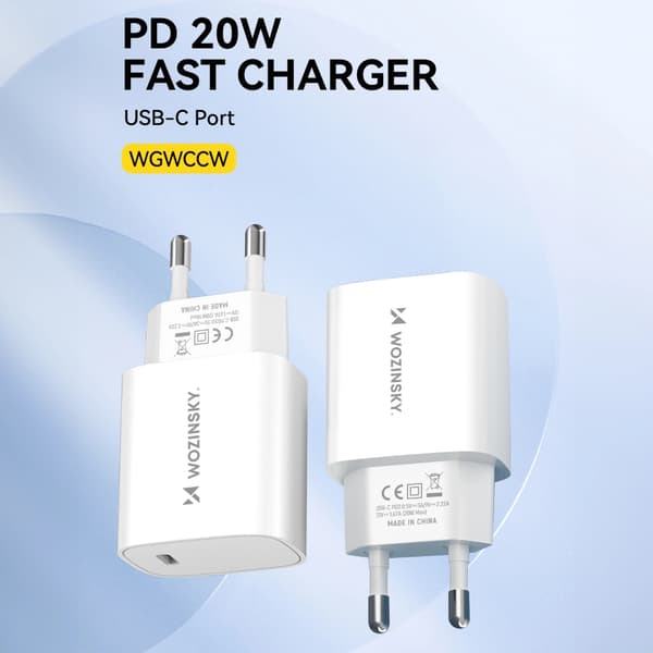 Wozinsky WGWCCW 20W USB-C Väggladdare - Vit