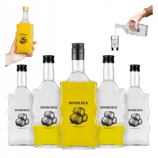 50x Fala glasflaskor 500 ml med tryck för premium hembränt vodka 0,5 l