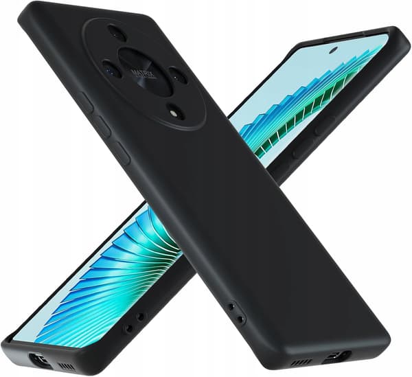 Foluu Honor Magic6 Lite cover, stødsikkert silikonecover, sort