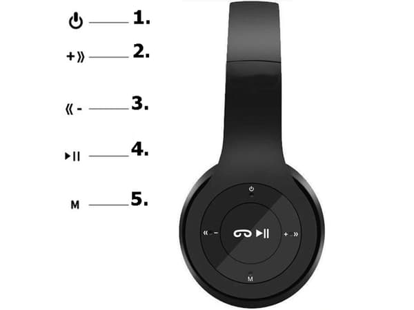 Kuulokkeet Bluetooth P47 Musta (100) GAB_A