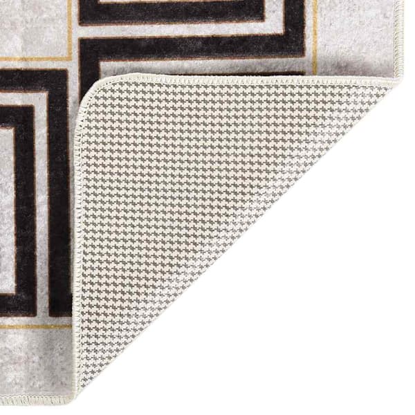 vidaXL vaskbart tæppe 80x300 cm lys beige skridsikkert