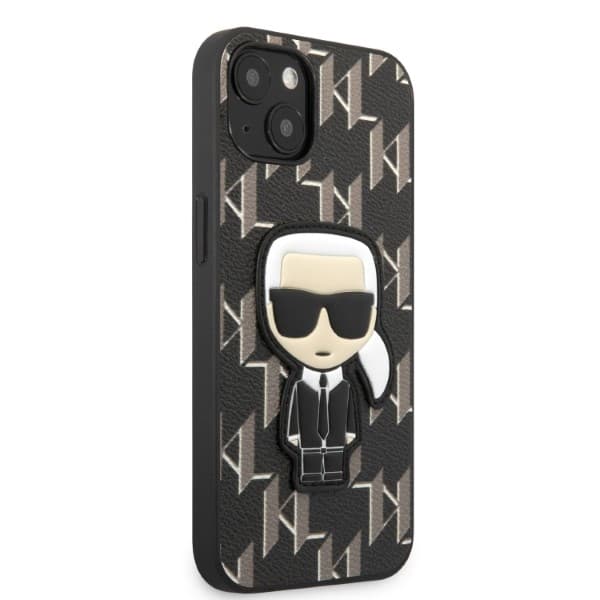 Karl Lagerfeld KLHCP13SPMNIKBK iPhone 13 mini 5.4 hårdt cover sort/sort Monogram Ikonik Patch