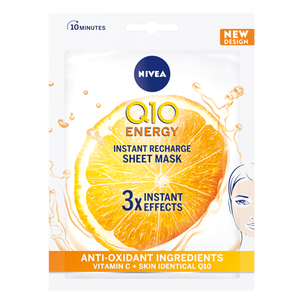 Nivea Q10plusC 10-minuuttinen arkinaamio, kangasmaski, 1 kpl