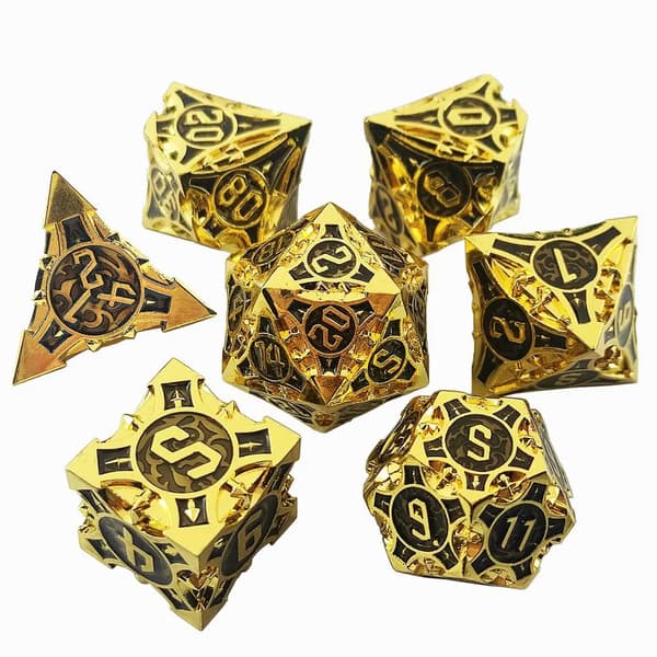 Hidden Treasure RPG terningsæt med 7 metalterninger