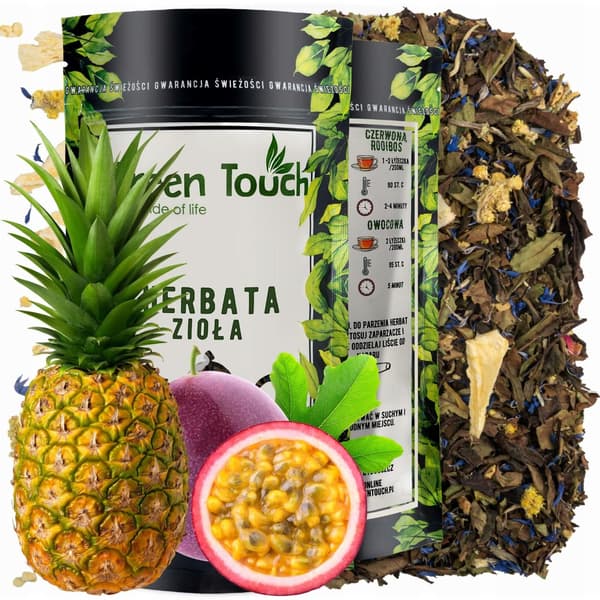 Te hvid sødme ananas passionsfrugt physalis