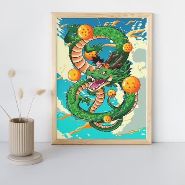 MALING EFTER TAL MED RAMME Dragon Ball-malerier 40x50 cm