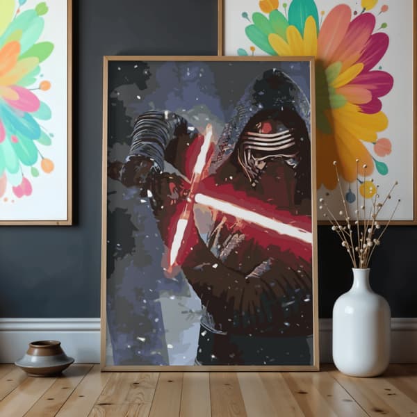 Måla efter nummer-bild med ram Kylo Renn Star Wars 50x70 cm