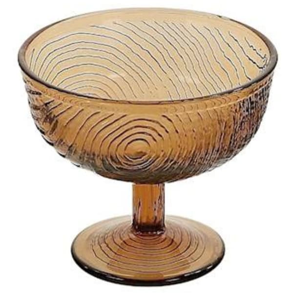 300 ml glaskopp för glass, efterrätt, salladsskål, glas, brun
