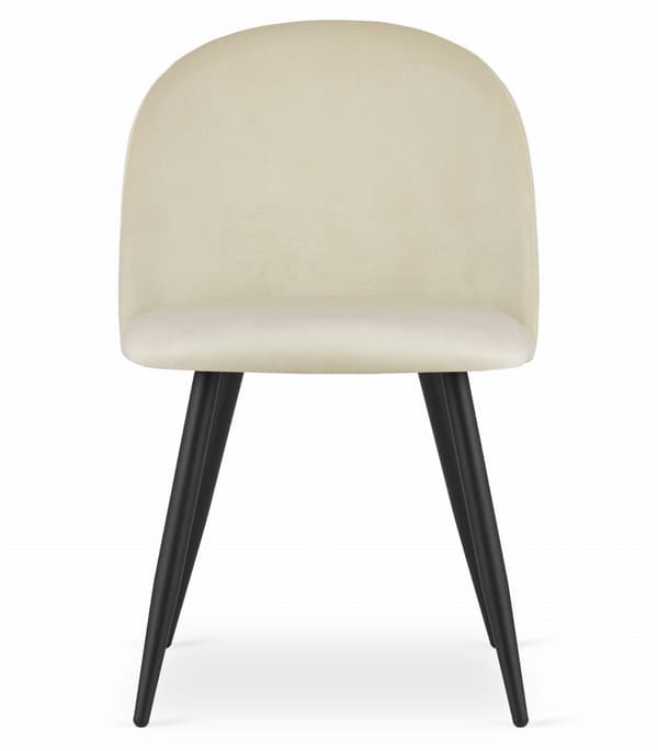 BELLO stol - beige velour / sorte ben x 4
