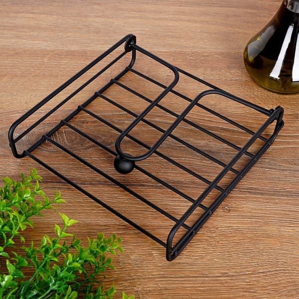 Serviet holder metal sort 19x19,5 cm