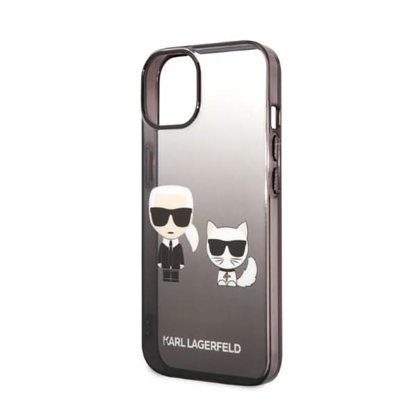 Karl Lagerfeld Gradient Ikonik Karl & Choupette - iPhone 14 Plus etui (sort)