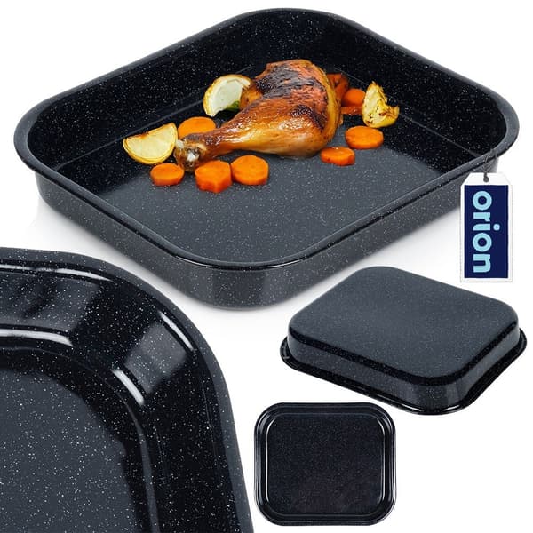 Emaljerad rektangulär ugnsform 29,5x25,5x4,5 cm