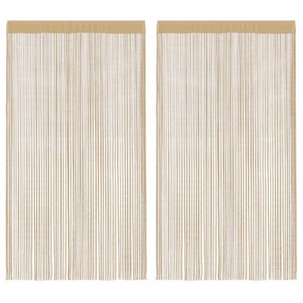 vidaXL Snörgardiner, 2-pack, 140 x 250 cm, Beige