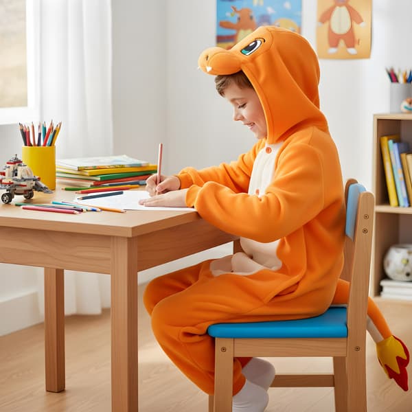 Kigurumi Pyjamas Pokemon Charmander kostym barn 135-145 cm
