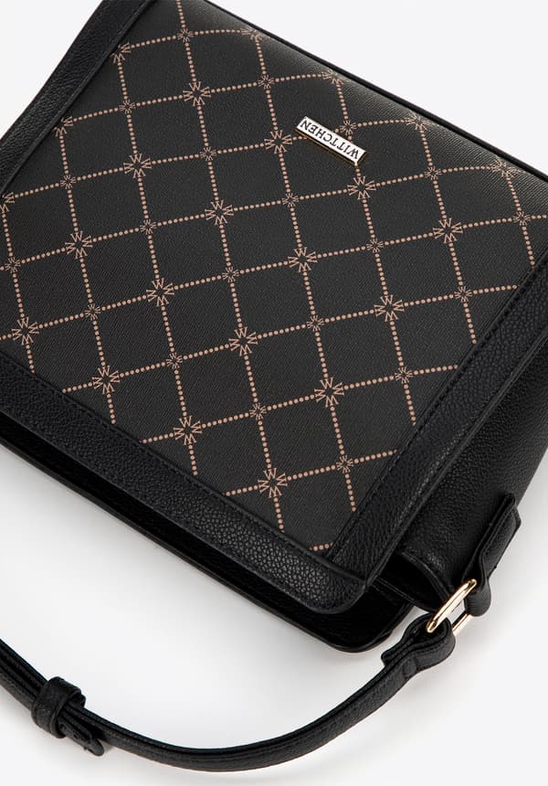 Wittchen Dam Crossbody-väska i Monogram Svart Läder