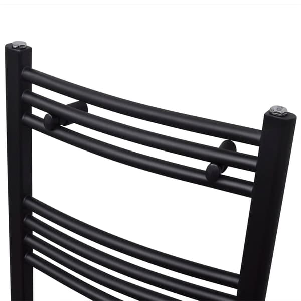 Badeværelsesradiator, buet, 500 x 1160 mm, sort