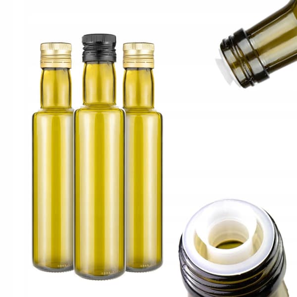 10x Dorica olivoljeflaskor 250ml med dispenser mörkt glas