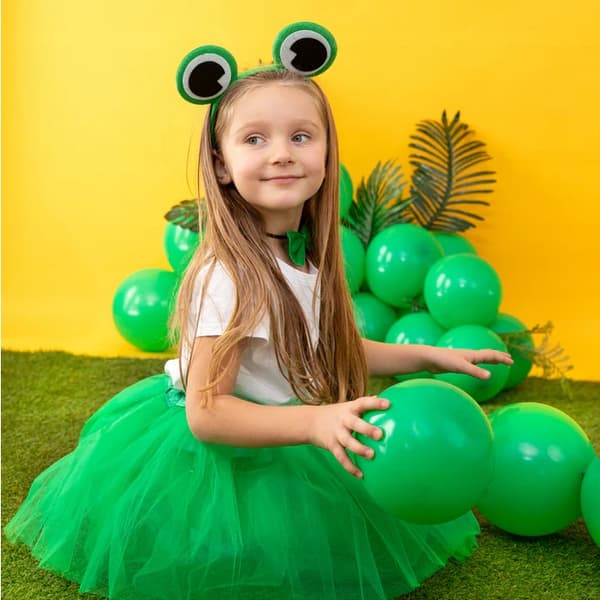 Tyllkjol med tutu, GRÖN, kostym, groda, vårkarneval, 30 cm