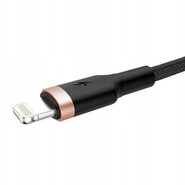 STARK KABEL MED SPIRALFJÄDER USB LIGHTNING FLÄTAD 3A 1,5M FÖR BIL