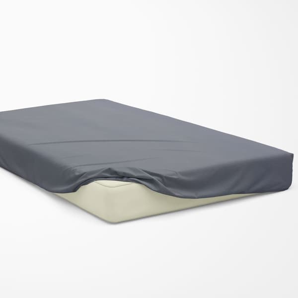 Ensfärgat lakan Lyx - grå 180x200 med elastisk