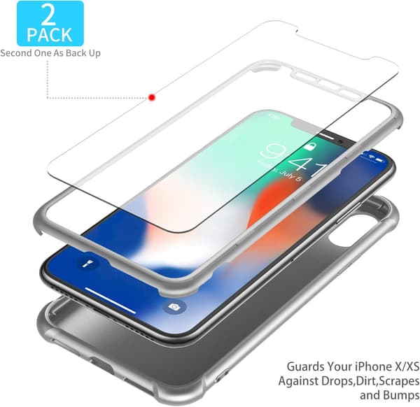 BAKSIDAN GLAS TILL IPHONE XS MAX 6,5' SILVER
