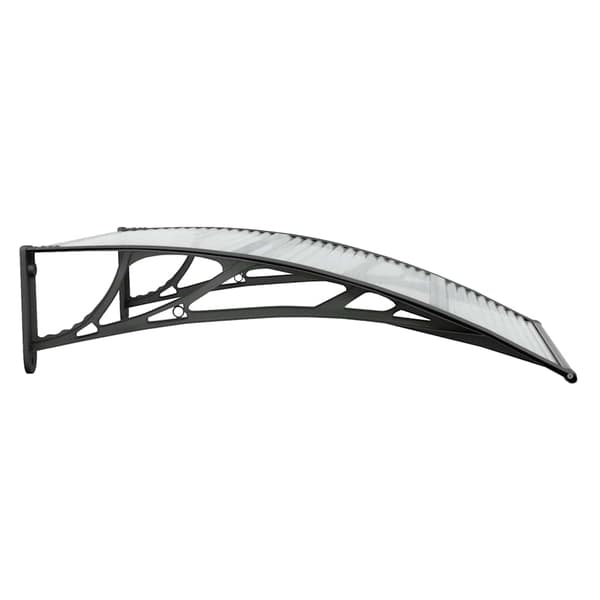 vidaXL dørmarkise sort og transparent 100x75 cm polycarbonat